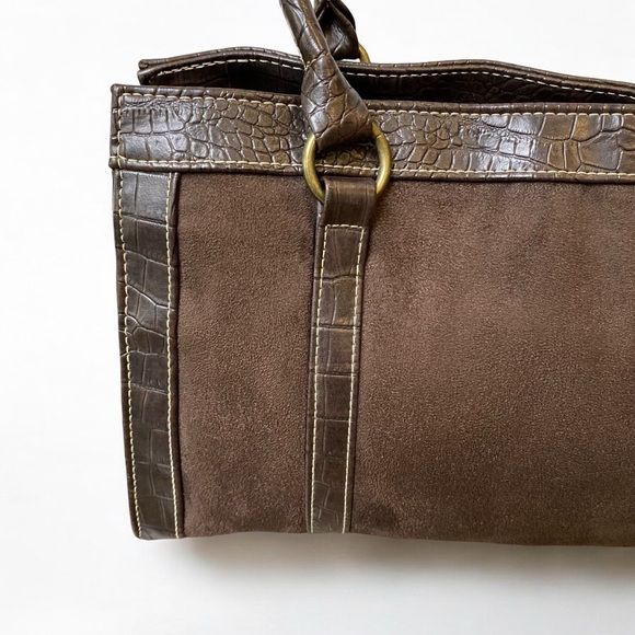 Sag Harbor Brown Suede And Leather Handbag/Shoulderbag - Picture 3 of 13